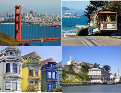 Quelle est cette ville de l'&Eacute;tat de Californie, c&eacute;l&egrave;bre pour son pont du "Golden Gate", ses "Cable Cars" ses maisons victoriennes color&eacute;es et son ancienne prison d'Alcatraz ?