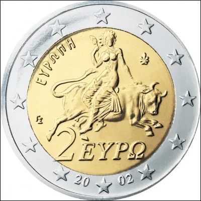 Sur cette pièce, on peut voir l'enlèvement d'Europe par Zeus, métamorphosé en taureau. D'où vient cette pièce de monnaie ?