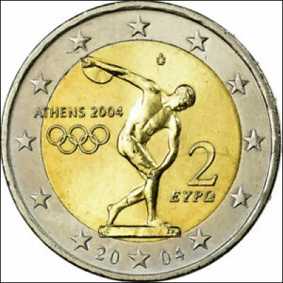 Une pièce grecque de 2 euros commémore les Jeux olympiques d'Athènes de 2004. En quelle année se sont-ils déroulés dans la capitale grecque pour la première fois ?