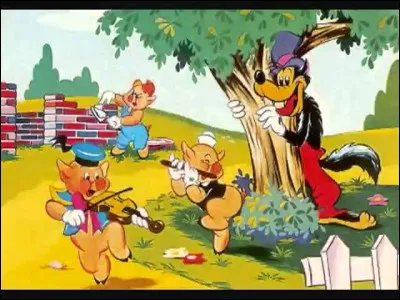 Parmi "Les Trois Petits Cochons", lequel joue de la flûte ?