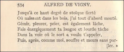 Littérature : Quel animal est mort dans un poème d'Alfred de Vigny ?