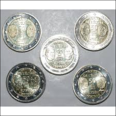 Une pièce de monnaie allemande commémore les 50 ans du traité de l'Élysée. En quelle année fut-il signé ?