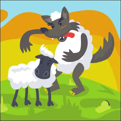 L'agneau survint à jeun qui cherchait nourriture, il dit au loup "qui te rend si hardi de piétiner mon... ?"