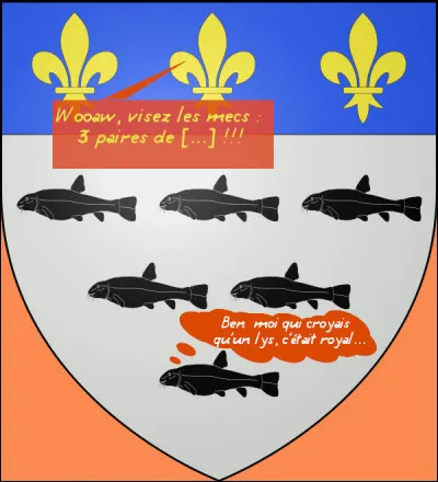 Rien à changer sur ce magnifique blason, si ce n'est qu'on y surprend ici un dialogue vaguement inspiré de Michel Audiard...