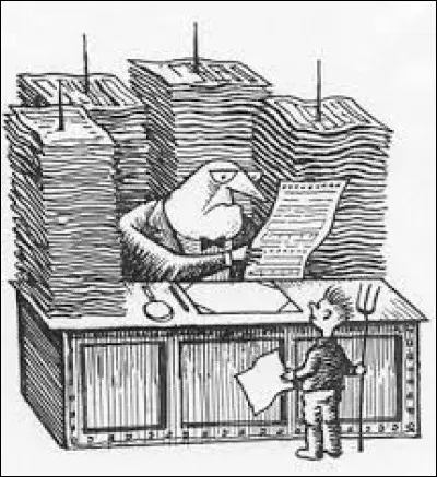 La bureaucratie, c'est un terme de V. de Gournay pour désigner la domination du « bureau », une autorité exerçant un pouvoir diffus, exhaustivement insaisissable, qui se caractérise par des règles procédurières strictes, la division des responsabilités, une forte hiérarchie et des relations impersonnelles.