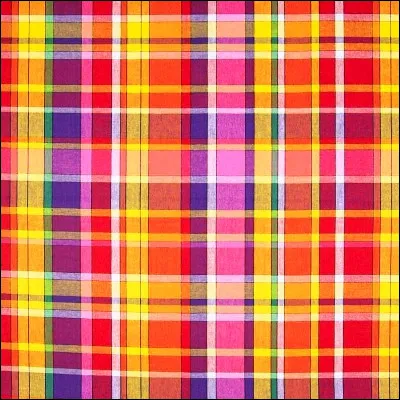 Quel tissu originaire d�Inde est form&eacute; de carreaux ou de rayures de couleurs vives ?