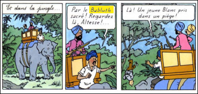 Hergé essaie d'élargir la culture de ses lecteurs, même avec des personnages secondaires : à quoi fait-il allusion avec le mot surligné en 2e case ?