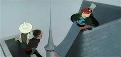 Dans le film "Le Roi et l'Oiseau", quels personnages d'un tableau ayant pris vie durant la nuit l'Oiseau va-t-il aider face au roi ?