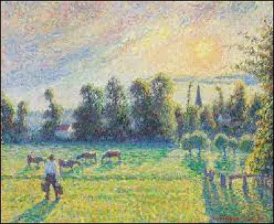À quel peintre doit-on le tableau intitulé "Pâturage, coucher de soleil, Eragny" ?