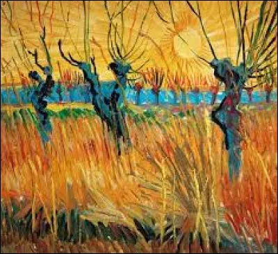 Qui a peint ce tableau intitulé "Saules au soleil couchant" ?