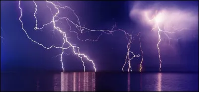 Lors d'un orage, les éclairs se dirigent...