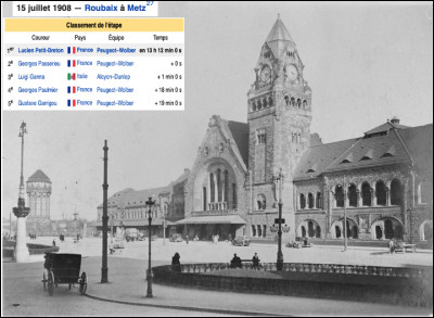Metz est la première ville étrangère qui a accueilli le Tour de France, c'était le 15 juillet 1908.