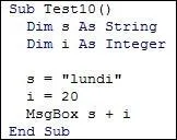Le rsultat de ce programme est l'affichage...