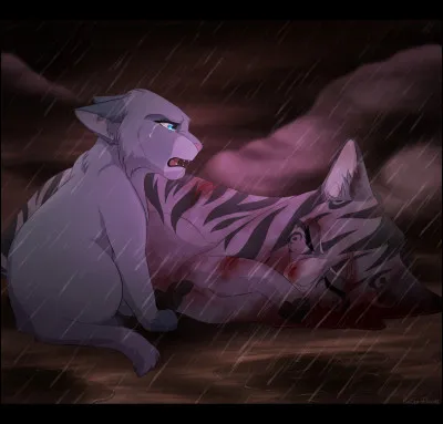 Malheureusement, le Clan du Tonnerre perdit la bataille. Rien d'étonnant à cela, car ce que Plume d'Oie avait cru être un signe envoyé par le Clan des Étoiles n'était qu'une proie ordinaire. Mais pire encore, la mère de Nuage de Neige et de Nuage Bleu fut tuée durant le combat. Par qui ?