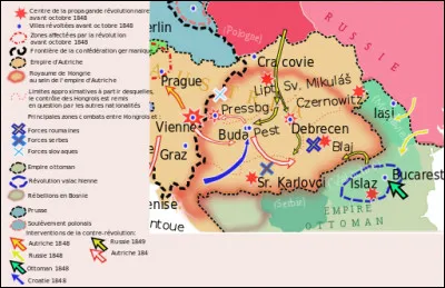 En 1849, en bon autocrate souhaitant maintenir lordre et léquilibre européens, Nicolas Ier réprime une insurrection dans lEmpire dAutriche. De quelle insurrection sagit-il  ?
