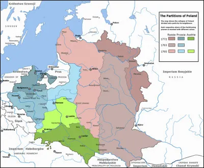 Sous Catherine II (1762-1796), la Russie sagrandit de la Crimée au sud puis à louest, à lissue de trois partages dun Etat est-européen. De quel Etat est-européen sagit-il  ?
