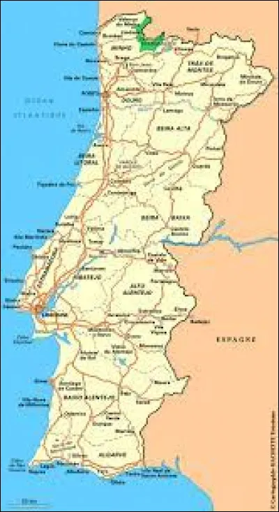 Quelle est la superficie approximative du Portugal ?