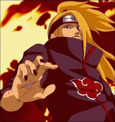 Qu'est-ce qui est dessin sur la poitrine gauche de Deidara ?