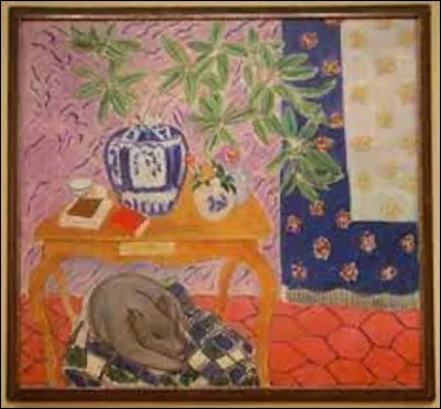 Quel fauviste a réalisé cette toile en 1934, intitulée ''L'Intérieur au chien'' ou appelée aussi ''La Branche de magnolia'' ?
