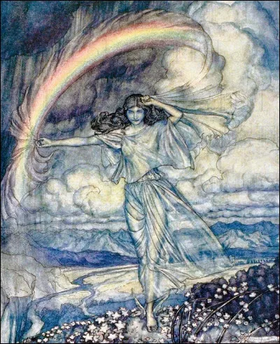 Qui est cette déesse de l'arc-en-ciel, et messagère des dieux ?