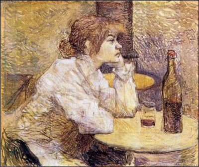 De qui Toulouse Lautrec a-t-il fait le portrait sur ce tableau intitulé "La Buveuse" ?