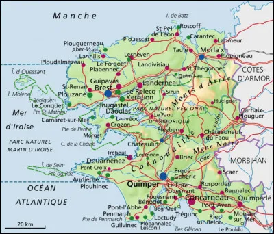 Brest est le chef-lieu du Finistère.