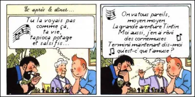 Et pourquoi Tintin n'aurait-il pas droit à ses coups de mou et aux questions existentielles ? Il y a là une chanson de [qui donc ?] qui lui trotte dans la tête !