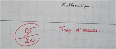 Quelle est la pire note sur vingt que tu as eue au cours de ta scolarité ?