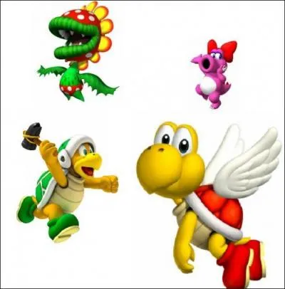 Trouvez lequel de ces personnages est plus grand que Waluigi : (la taille des personnages sur l'image n'est pas la taille originale ! Attention ! )