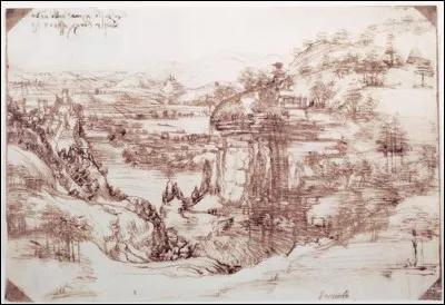 Ce dessin à la plume représentant "un paysage dans la vallée de lArno", est une oeuvre de ...