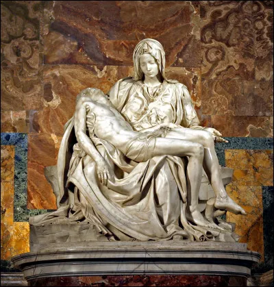 Cette Pietà, réalisée en 1498-99, est une sculpture de ...