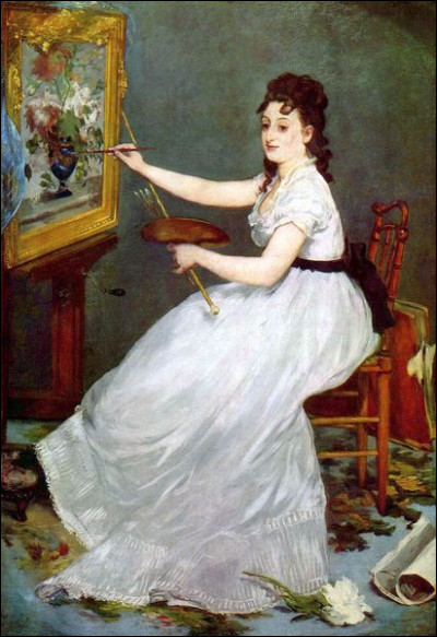 C'est une artiste peintre qui fut ici le modèle d'Édouard Manet :
