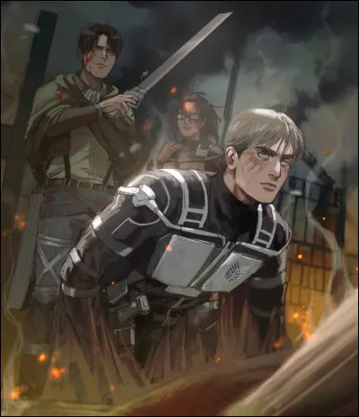 Voici un fanart de Erwin Smith étant le détenteur du Titan Colossal. Qui en réalité est devenu le détenteur de ce Titan Primordial, après Bertolt Hoover ?