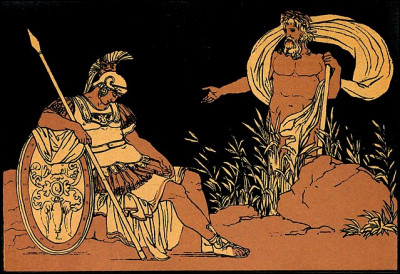 Car les Troyens se croient invincibles, puisque aimés par (certains) Dieux : la preuve avec Aineas, conçu par Aphrodite et le mortel Anchise ! Et l'on rapporte les paroles de son père, à sa naissance...