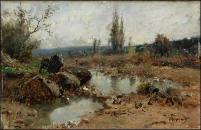 L'école lyonnaise regroupe des peintres, souvent de paysages, dont l'art se rapproche des dessinateurs sur soie. Duquel de ces peintres est ce tableau ?