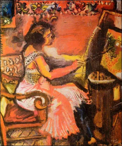 Est-ce Chagall qui a représenté cette jeune fille au piano, en 1910 ?