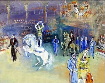 Enfin voici "L'Écuyère à panneaux au cirque Medrano", qui est l'artiste peintre ?