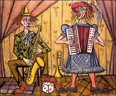 Qui est l'auteur de la toile "Les Clowns musiciens" ?