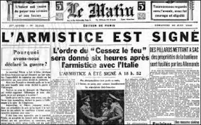 Quelle est la date précise de l'armistice de Rethondes ?