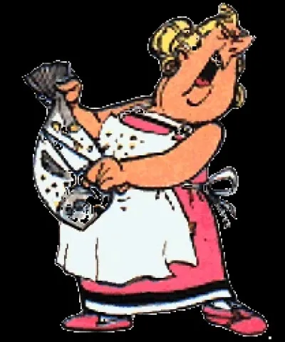 Quel personnage féminin d'Astérix prononce la phrase "À ta santé centurion !" ? (1)