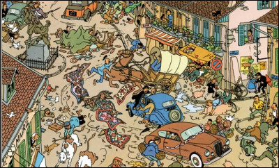 Cette Lancia fait une miraculeuse traversée de village. Quelle est cette aventure de Tintin ?