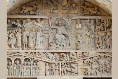 Sur le tympan de quelle abbaye peut-on admirer cette représentation du Jugement dernier ?