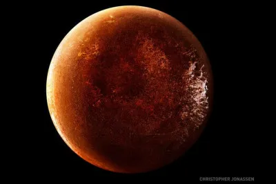 Qu'est-ce qui est photographié pour représenter Mars ?