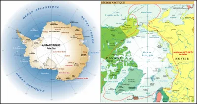 La surface de l'Antarctique est-elle plus ou moins grande que celle de l'Arctique ?