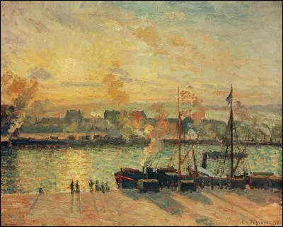 Qui a peint "Coucher de soleil au port de Rouen" ?