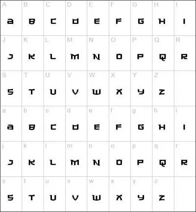 Si je commence en haut  gauche , descends de 3 , vais de 5  droite puis 2 en haut ,  quelle lettre suis-je ?