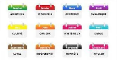 Quel est ton mois de naissance ?