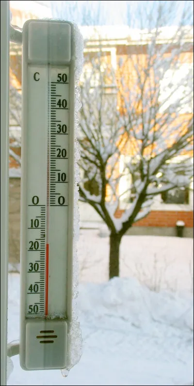 Vous vous levez un beau matin d'hiver pour regardez la température qu'il fait dehors. Combien voyez-vous sur votre thermomètre ? (Cliquez sur la photo pour l'agrandir).