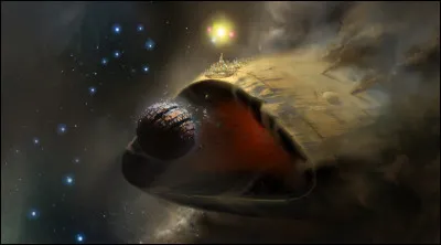 Comment se nomme le vaisseau de Calus en orbite autour de Nessos ?