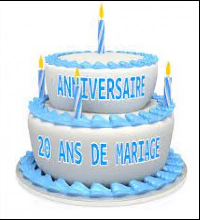 20 ans de mariage correspondent aux noces de bronze.